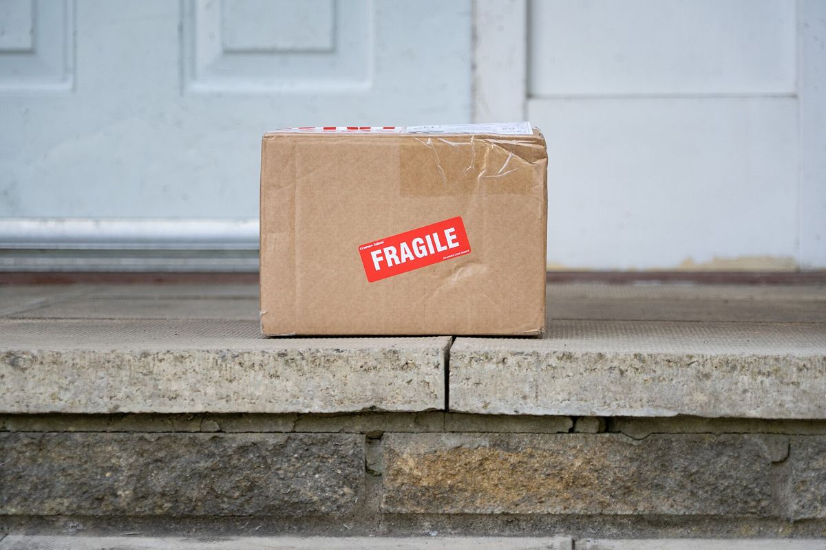 Damaged Cardboard Box Labelled Fragile